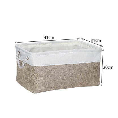 Cotton Linen Folding Storage Baskets Kids Toys Organizer Clothes and Sundries Storage Box Cabinet Storage Bag Laundry Basket - StorageandmoreStorage