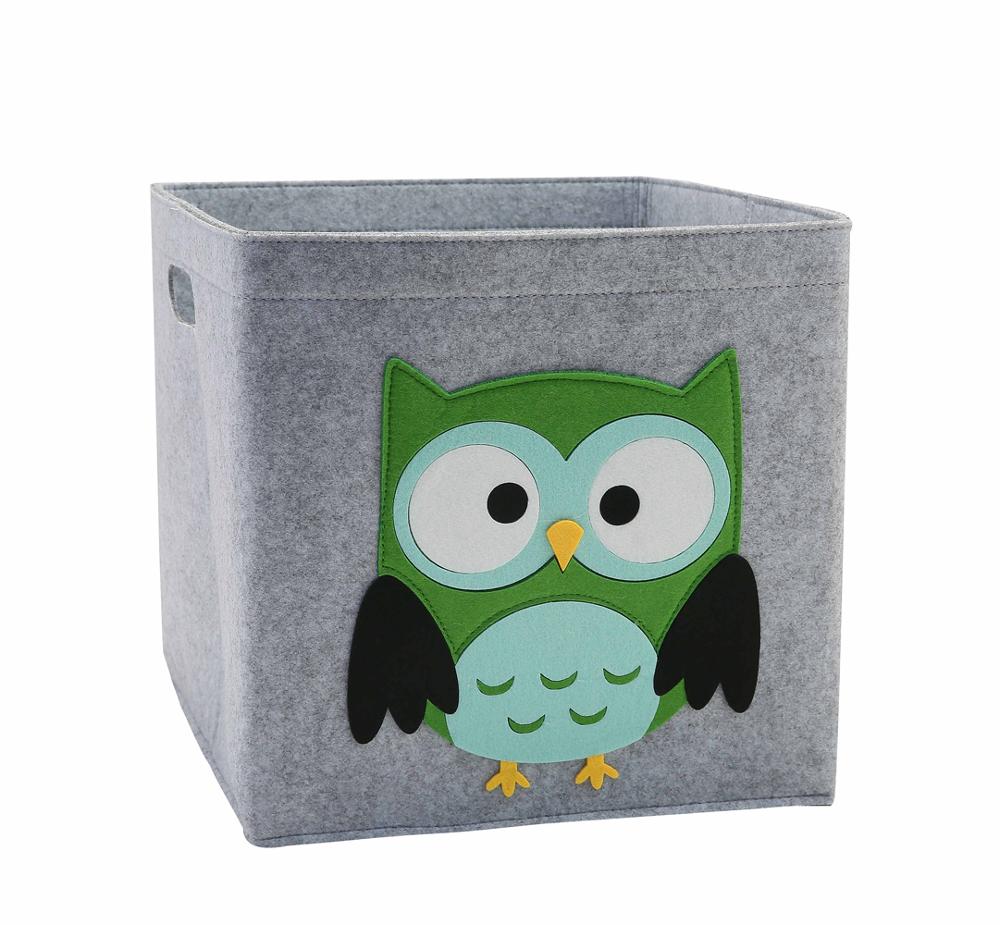 Creative Cartoon Animal Storage Box Felt Fabric Cube Nursery Shelf Home Closet Folding Storage Basket For Kids Toys Organizer - StorageandmoreStorage