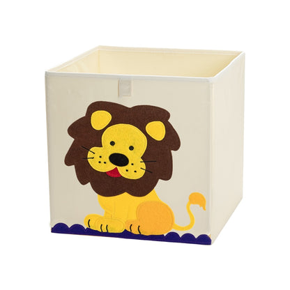 13 inch Foldable Embroidery Animal Cube Storage Box Oxford Fabric Kids Toys Organizers Bins Chest Organizer for Kids Nursery - StorageandmoreStorage