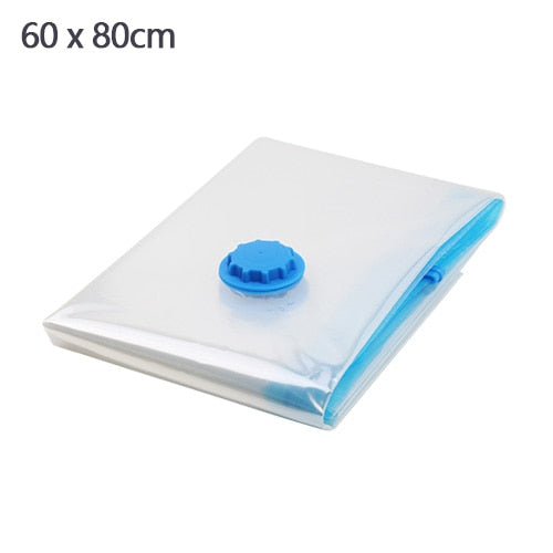 Vacuum Bag for Clothes Storage Bag With Valve Transparent Border Folding Compressed Organizer Travel Space Saving Seal Packet - StorageandmoreStorage