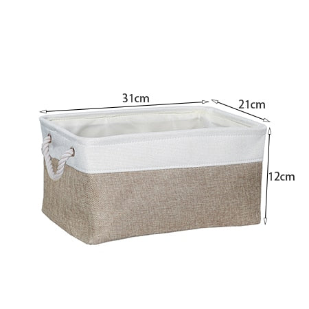 Cotton Linen Folding Storage Baskets Kids Toys Organizer Clothes and Sundries Storage Box Cabinet Storage Bag Laundry Basket - StorageandmoreStorage