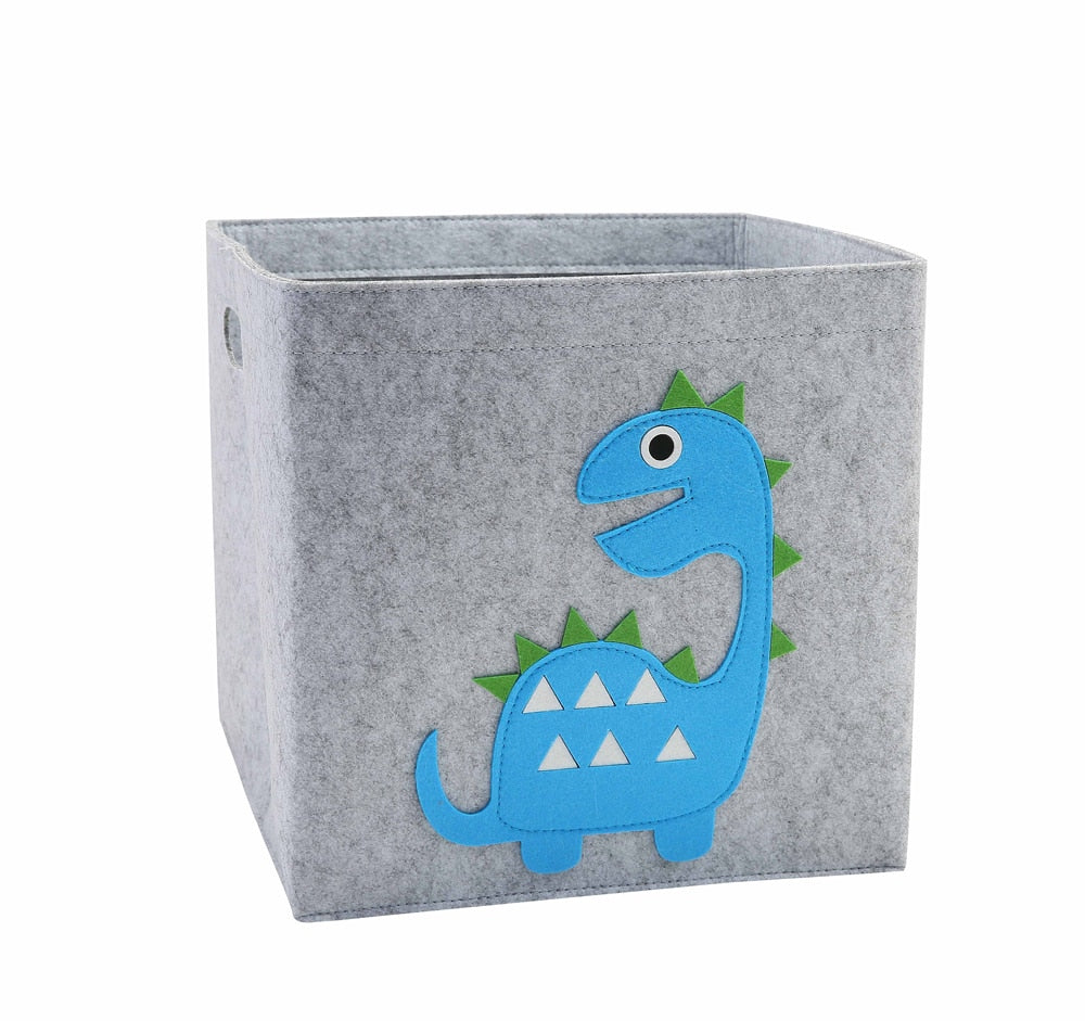 11inch Cube Children&#39;s Storage Box Cartoon Animal Felt Fabric Storage Basket For Kids Toys Organizers Kindergarten Closet Boxes - StorageandmoreStorage