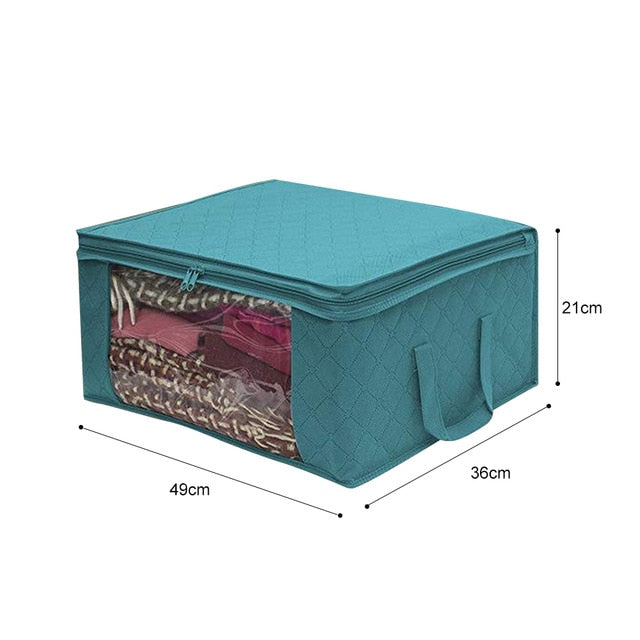 Quilt Storage Bag With Lid,Foldable Dust-Proof Storage Box,Large-Capacity Storage Bag For Clothes,Closet And Under-Bed Storage - StorageandmoreStorage