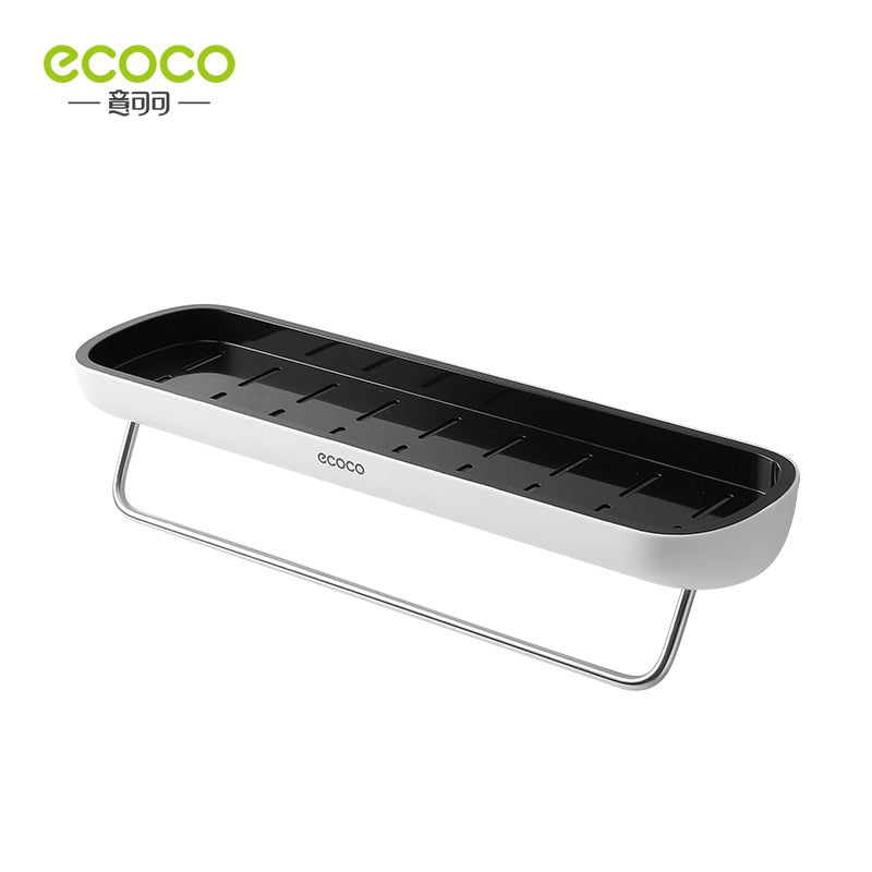 ECOCO Bathroom Shelves Organizer Wall Mount Home Towel shelf Shampoo Rack With Towel Bar Storage Rack Bathroom Accessories - StorageandmoreStorage