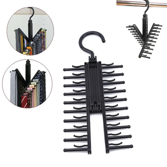 Multifuction Storage Rack Tie Belt Organizer Rotating Ties Hanger Holder Closet Organization Wardrobe Finishing Rack Space Saver - StorageandmoreStorage