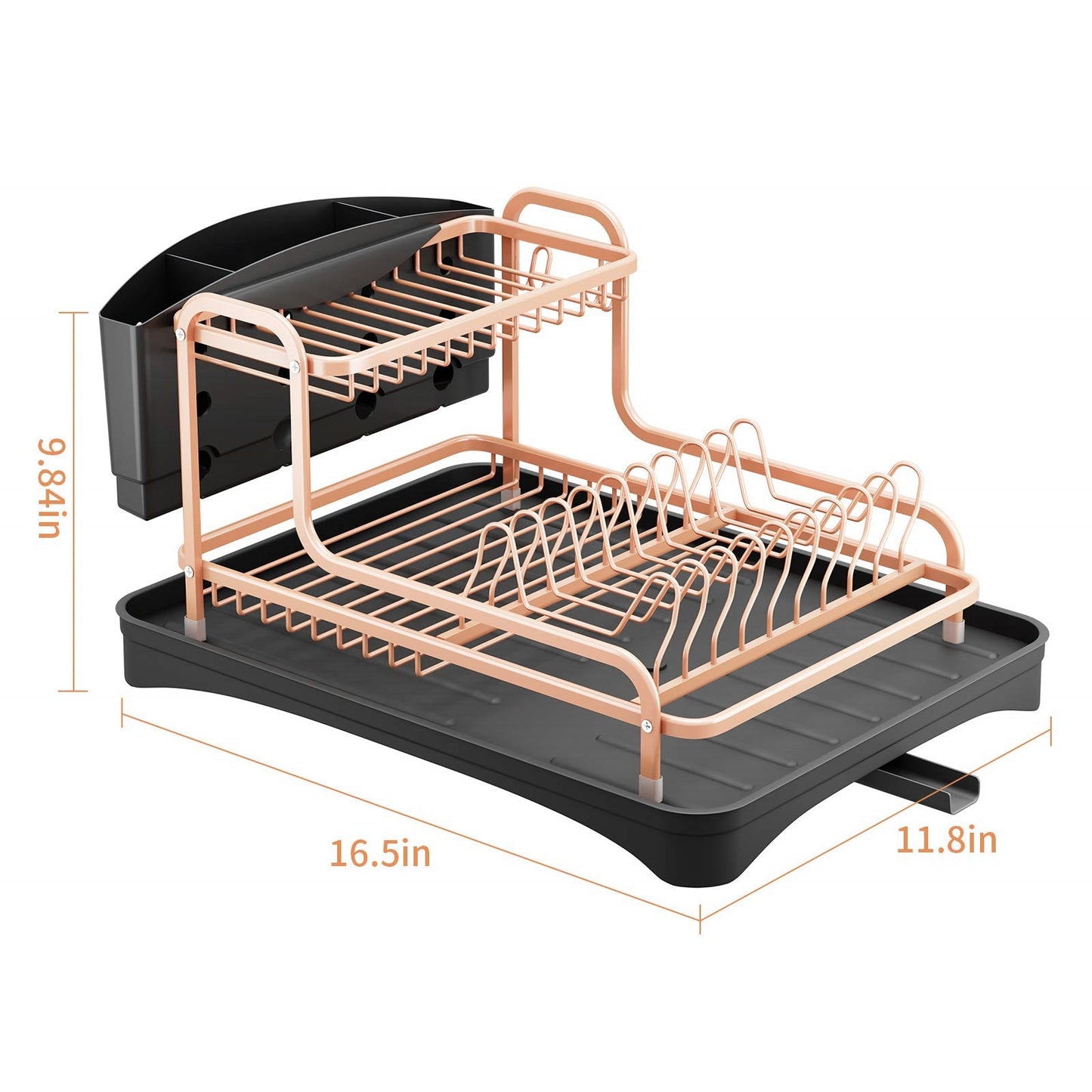 Double Layer Aluminum Alloy Sink Stand Dish Drying Rack Kitchen Organizer Drainer Plate Holder Cutlery Storage Shelf Accessories - StorageandmoreStorage