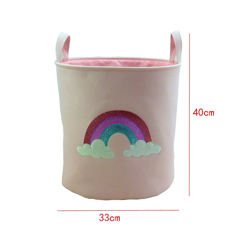 Sundries Storage Barrels High Capacity Pink Cat Dinosaur Foldable Toy Storage Box Home Organizer Dirty Laundry Basket - StorageandmoreStorage