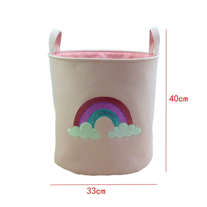 Sundries Storage Barrels High Capacity Pink Cat Dinosaur Foldable Toy Storage Box Home Organizer Dirty Laundry Basket - StorageandmoreStorage