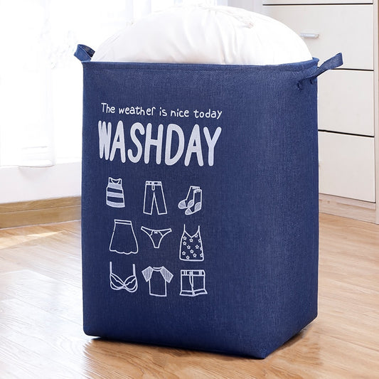 Super Large Laundry Basket 75L Folding Storage Laundry Hamper With Drawstring Cover Water-Proof Linen Toy Clothes Storage Basket - StorageandmoreStorage