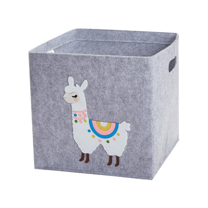 11inch Cube Children&#39;s Storage Box Cartoon Animal Felt Fabric Storage Basket For Kids Toys Organizers Kindergarten Closet Boxes - StorageandmoreStorage