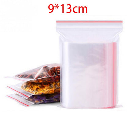 100/300/500Pcs/Pack Resealable Plastic Selaing Bags Clear Poly Reusable Bag Food Storage Reclosable Vacuum Fresh Organize Bag - StorageandmoreStorage