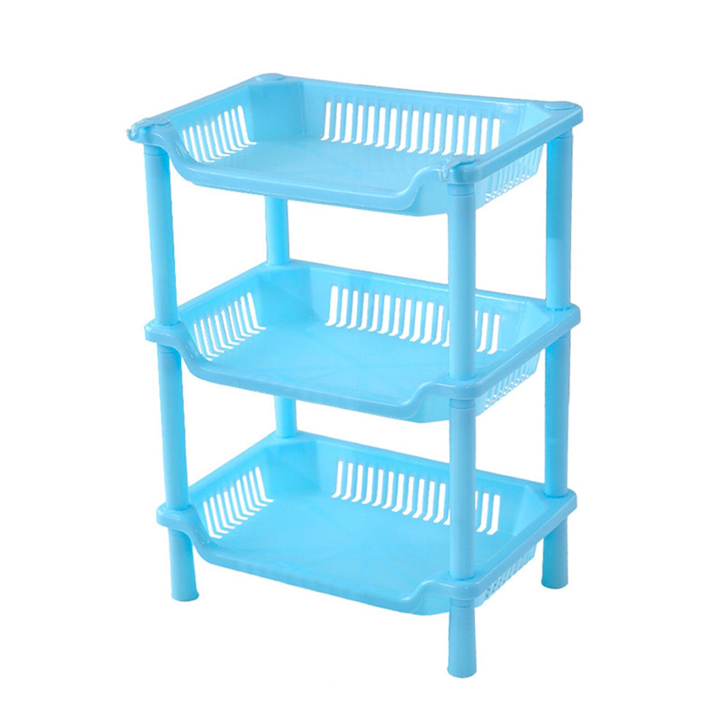 3-Layers Kitchen Storage Rack Shelve Plastic Assembled Sundries Food Shelf Dish Holder Bathroom Organizer Cocina Accessories - StorageandmoreStorage