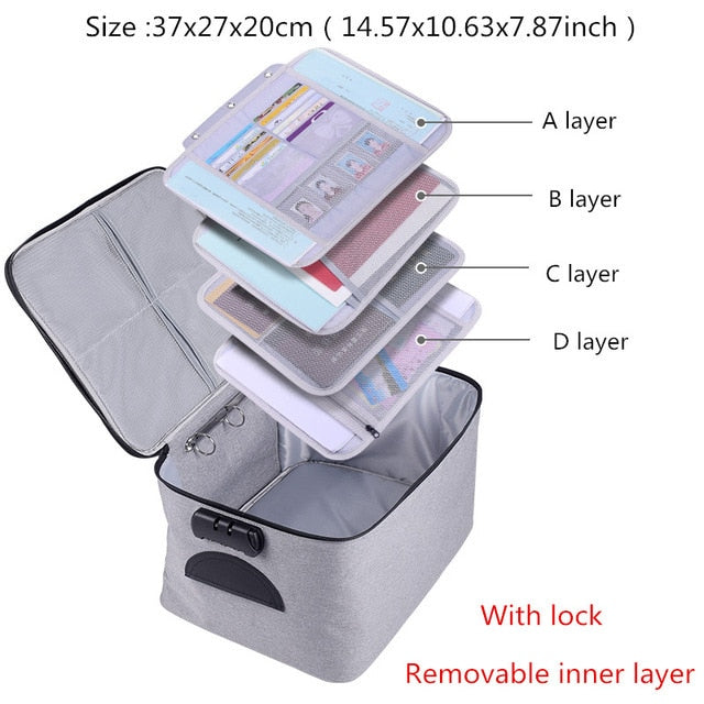 Document Storage Bag Organizer Desk Stationery Women Travel Files Card Folder Holder Tool Case Handbag Home Office Accessories - StorageandmoreStorage