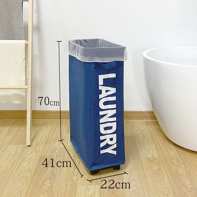 Home Slim Laundry Basket Storage Organizer with Handle Rolling Collapsible Dirty Clothes Hamper Cestas De Almacenamiento - StorageandmoreStorage