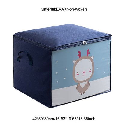 Quilt Clothes Organizer Storage Bag Closet Cartoon Portable Box Folding Pillow Quilt Blanket Wardrobe Move Home Accessories - StorageandmoreStorage