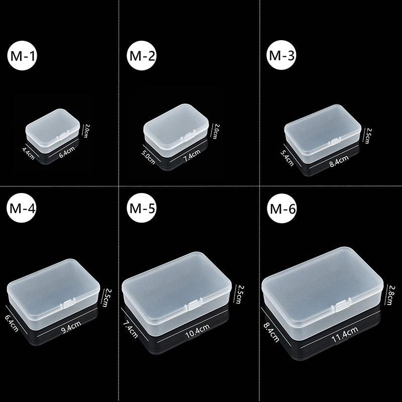 Mini Boxes Rectangle Clear Plastic Jewelry Storage Case Container Packaging Box for Earrings Rings Beads Collecting Small Items - StorageandmoreStorage