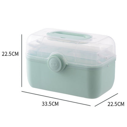 Portable First Aid Container Clear Plastic Medicine Storage Box Large Capacity Family Emergency Kit Storage Organizer - StorageandmoreStorage