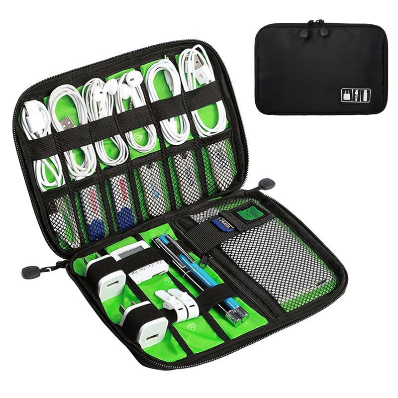 Cable Organizer Storage Bag System Kit Case USB Data Cable Earphone Wire Pen Power Bank SD Card Digital Gadget Device Travel Bag - StorageandmoreStorage