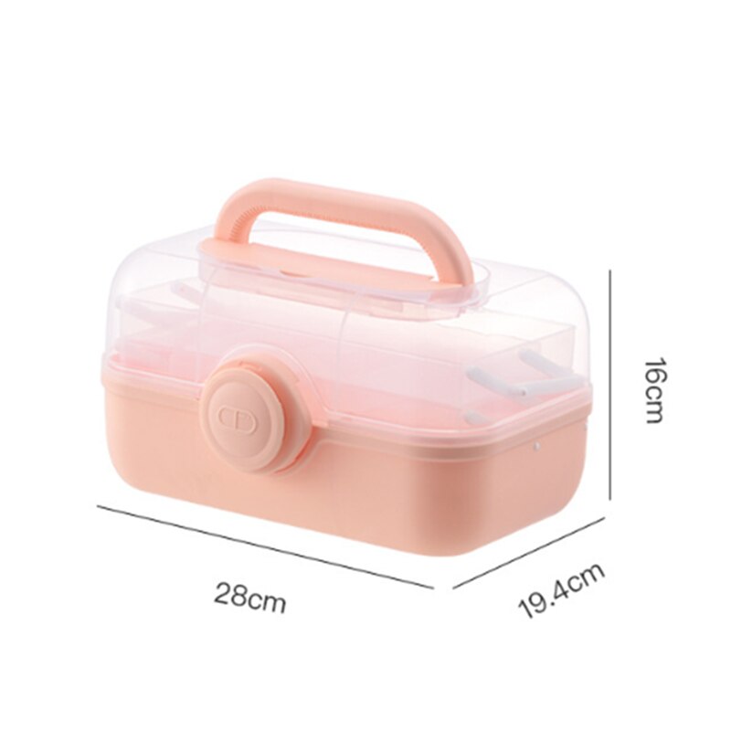 Portable First Aid Container Clear Plastic Medicine Storage Box Large Capacity Family Emergency Kit Storage Organizer - StorageandmoreStorage