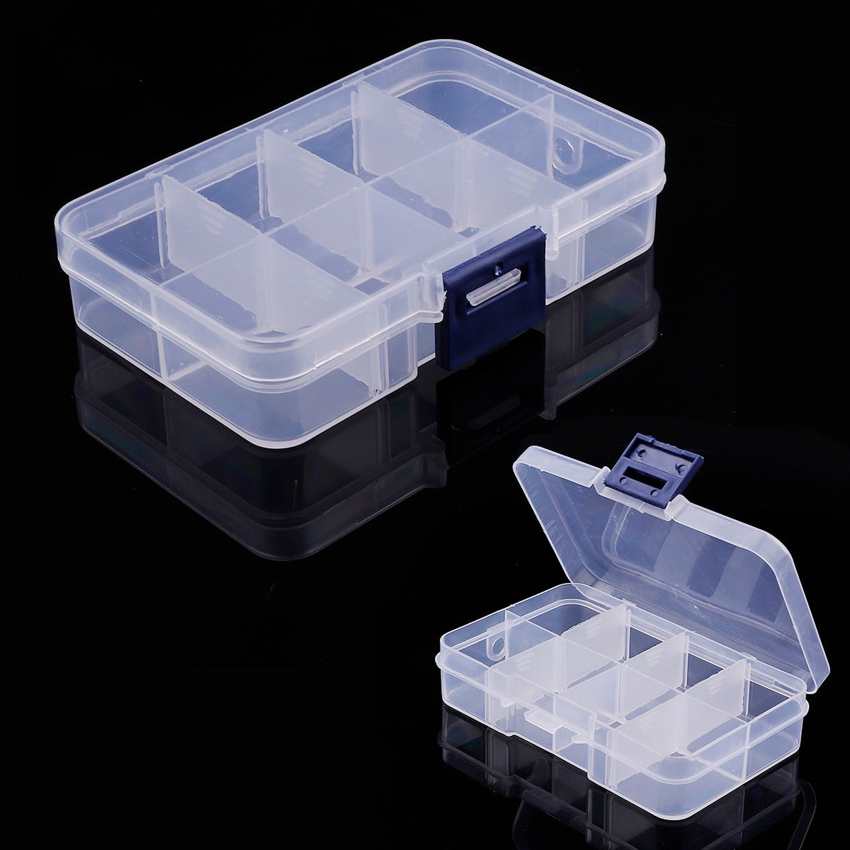 Plastic Storage Jewelry Box Compartment Adjustable Container for Beads earring box for jewelry rectangle Box Case - StorageandmoreStorage