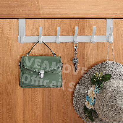 Hooks Over The Door 5 Hooks Home Bathroom Organizer Rack Clothes Coat Hat Towel Hanger Bathroom Kitchen Accessories Holder - StorageandmoreStorage