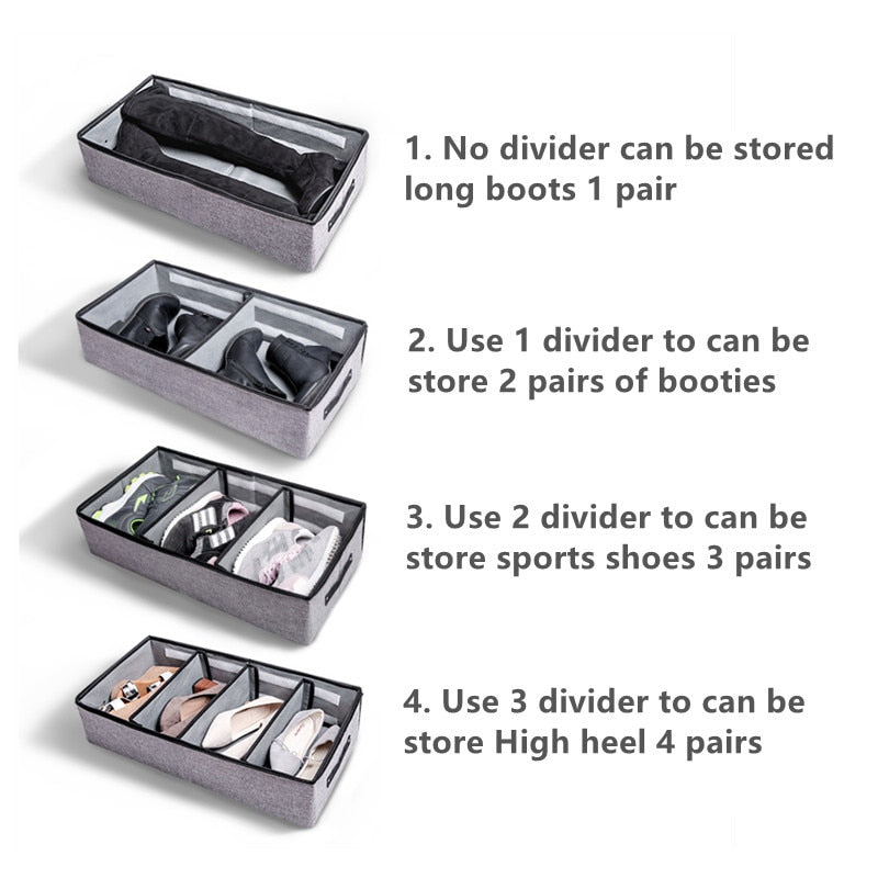 Under Bed Shoe Storage Box Bedroom Organizer PVC Waterproof Shoe Storage Bag Underbed Storage Solution Travel Boot Storage Bag - StorageandmoreStorage