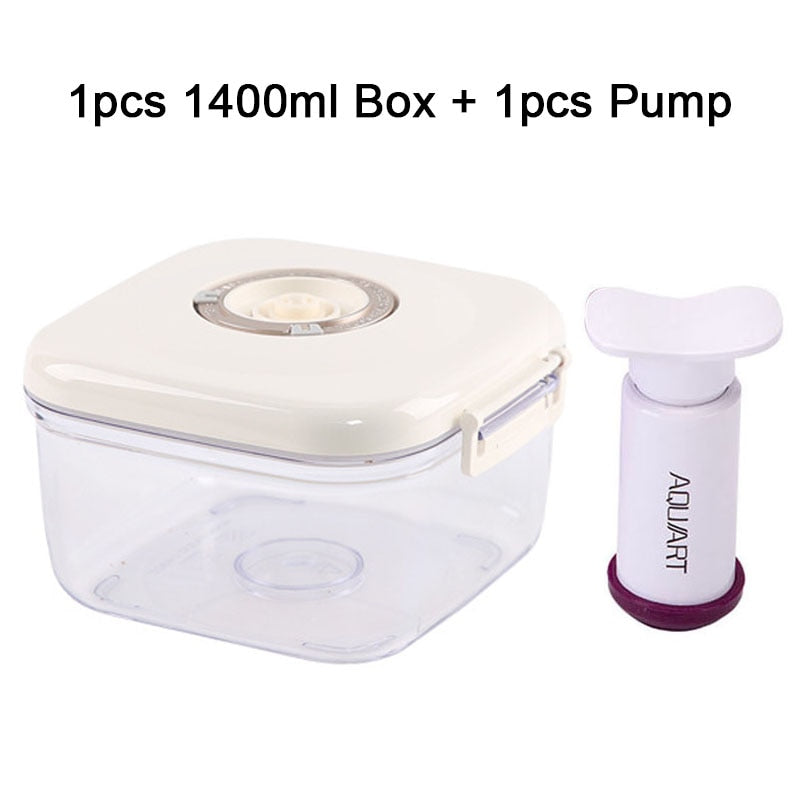 Food Vacuum Storage Box Container with Free Vacuum Pump for Storage Bag Home Outdoor Organizer Kitchen Fresh-Keeping Sealer Tool - StorageandmoreStorage