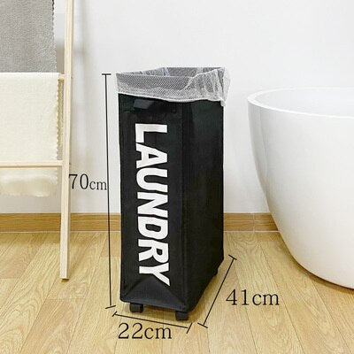 Home Slim Laundry Basket Hamper Storage Organizer 45L Collapsible Thin Dirty Clothes Basket Cesto Ropa Sucia - StorageandmoreStorage