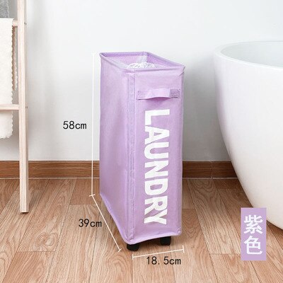 Home Slim Laundry Basket Hamper Storage Organizer 45L Collapsible Thin Dirty Clothes Basket Cesto Ropa Sucia - StorageandmoreStorage