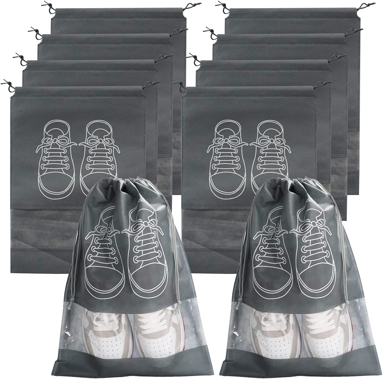 10/5pcs Shoes Storage Bags Closet Organizer Non-woven Travel Portable Bag Waterproof Pocket Clothing Classified Hanging Bag - StorageandmoreStorage