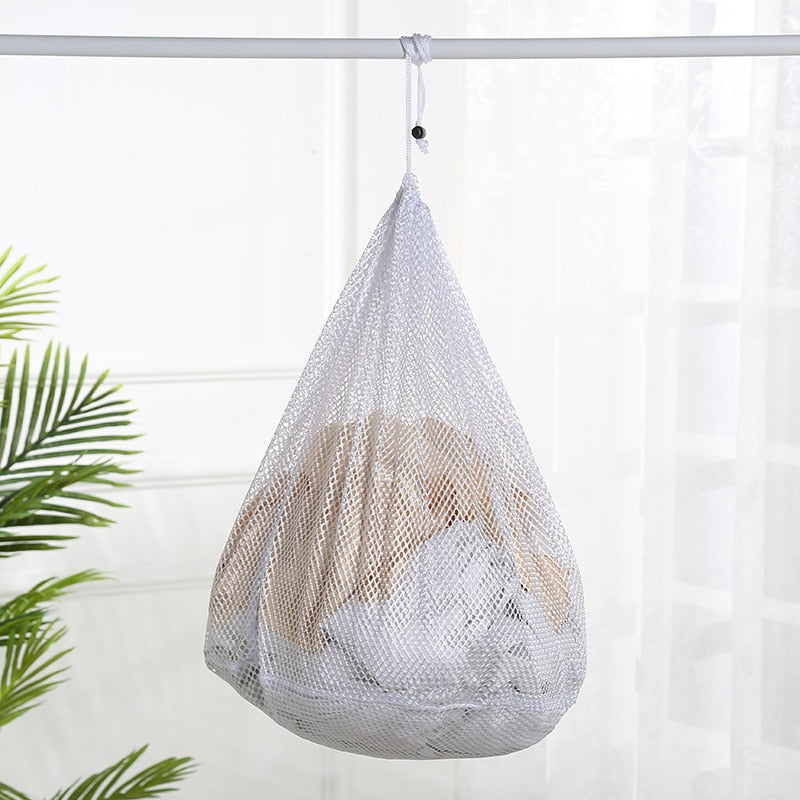 Nylon Mesh Washing Bags Underwear Bra Laundry Bag Basket Household Clean Organizer Drawstring Beam Port Household Cleaning - StorageandmoreStorage