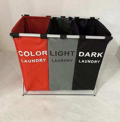 Dirty Clothes Waterproof Storage Basket Three Grid Organizer Home bathroom Collapsible Large Laundry Hamper Basket Drop shipping - StorageandmoreStorage