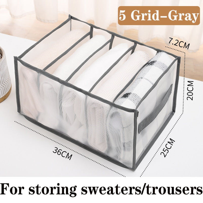 Jeans storage boxes Closet organizer drawer divider boxes Foldable Underwear bra organizers Wardrobe pants T-shirt storage box - StorageandmoreStorage