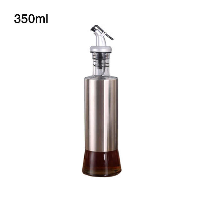 YOMDID Kitchen Glass Oil Bottle Stainless Steel Leak-proof Soy Sauce Vinegar Cruet Storage Dispenser Useful Kitchen Tools - StorageandmoreStorage