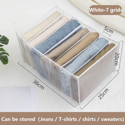 Wardrobe organizer Jeans storage boxes Closet Organizer Foldable Underwear Organizers Pants Storage Dividers Drawer Organizer - StorageandmoreStorage