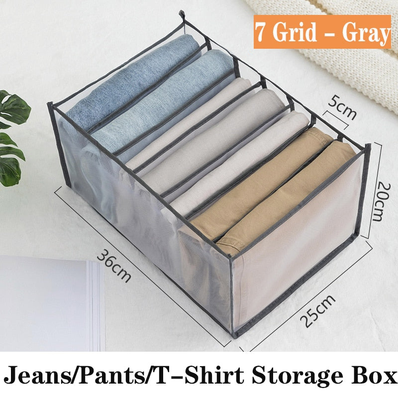 Jeans storage boxes Closet organizer drawer divider boxes Foldable Underwear bra organizers Wardrobe pants T-shirt storage box - StorageandmoreStorage