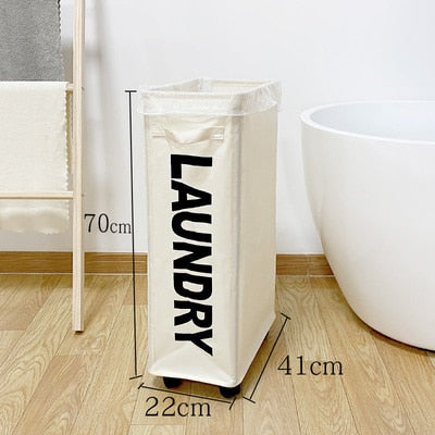 Home Slim Laundry Basket Storage Organizer with Handle Rolling Collapsible Dirty Clothes Hamper Cestas De Almacenamiento - StorageandmoreStorage