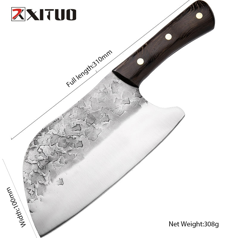 XITUO Superior Professional Handmade Forged Carbon Steel Chef Kitchen Slicing Chopping Kitchen Knife Traditional Cooking Tools - StorageandmoreStorage