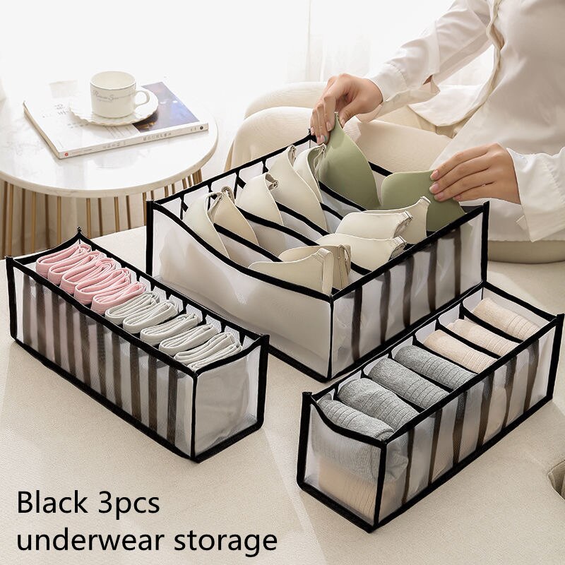 Jeans Bra Organizer Home Separated Dormitory Closet Organizer for Socks Underwear Scarves Storage Box Organizer Foldable Drawer - StorageandmoreStorage