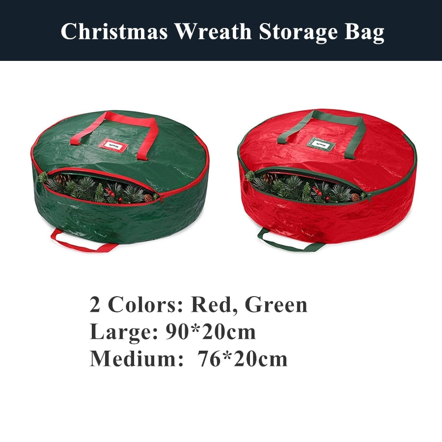 Large Christmas Tree Storage Bag For 9 ft Tall Holiday Artificial Disassembled Trees Round Premium Christmas Wreath Storage Bag - StorageandmoreStorage