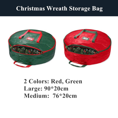 Large Christmas Tree Storage Bag For 9 ft Tall Holiday Artificial Disassembled Trees Round Premium Christmas Wreath Storage Bag - StorageandmoreStorage