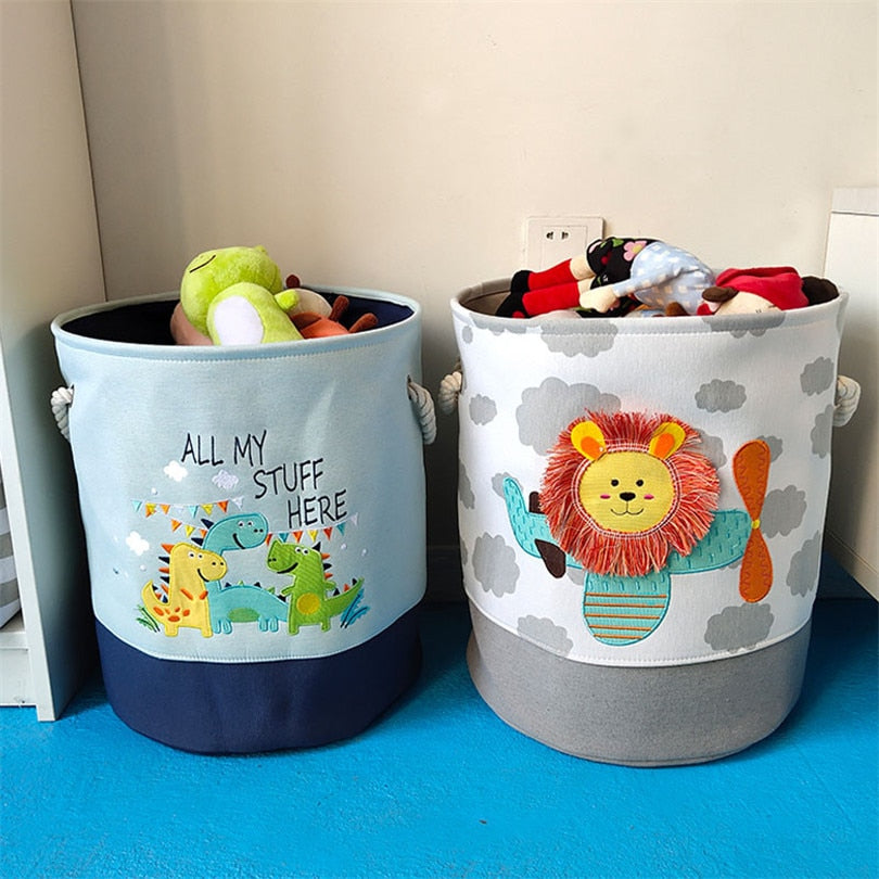 Foldable Laundry Basket for Dirty Clothes for Kids Baby Children Toys Canvas Wasmand Large Storage Hamper Office Home Organizer - StorageandmoreStorage