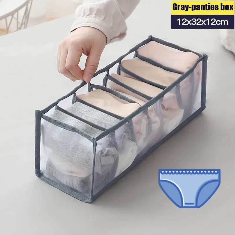 Jeans Compartment Storage Box Closet Clothes Drawer Mesh Separation Box Stacking Pants Drawer Divider Can Washed Home Organizer - StorageandmoreStorage