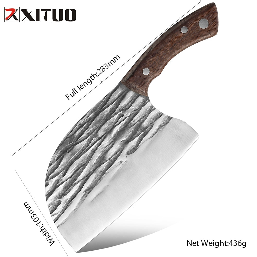 XITUO Superior Professional Handmade Forged Carbon Steel Chef Kitchen Slicing Chopping Kitchen Knife Traditional Cooking Tools - StorageandmoreStorage