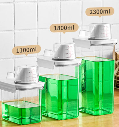 3PC Airtight Laundry Detergent Powder Storage Box Clear washing powder container with lid and handle Multipurpose plastic cereal - StorageandmoreStorage