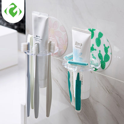 1PC Plastic Toothbrush Holder Toothpaste Storage Rack Shaver Tooth Brush Dispenser Bathroom Organizer Accessories Tools GUANYAO - StorageandmoreStorage