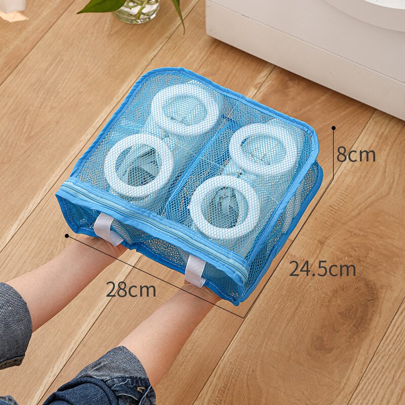 Mesh Washing Machine Shoes Bag Anti-deformation Zipper Laundry Bag Travel Shoes Clothes Storage Bags Shoes Airing Dry Tool - StorageandmoreStorage