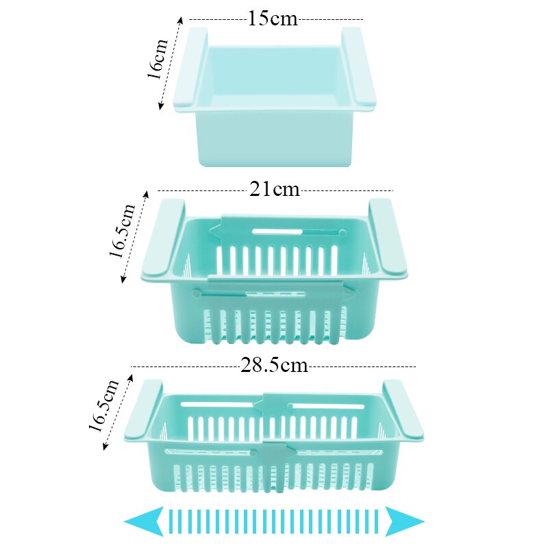 Retractable Fridge Drawer Storage Rack Refrigerator Freezer Shelf Adjustable Pull-Out Space Layer Storage Holder Organizer - StorageandmoreStorage