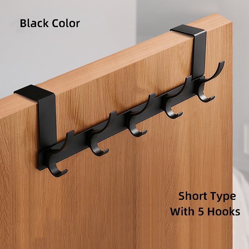 Hooks Over The Door 5 Hooks Home Bathroom Organizer Rack Clothes Coat Hat Towel Hanger Bathroom Kitchen Accessories Holder - StorageandmoreStorage