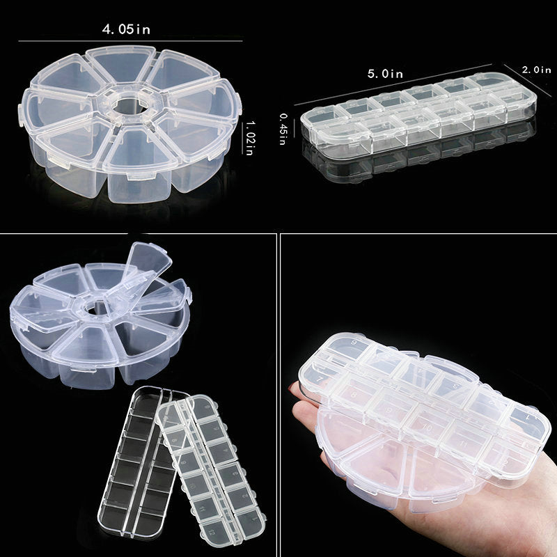 Transparent Plastic Storage Jewelry Box Compartment Adjustable Container For Beads Earring Box For Jewelry Rectangle Box Case - StorageandmoreStorage